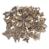 Trendivibe 4Xbutterfly Charms Pendant Antique For Scrapbook Decoration Key Chains Earring Bronze