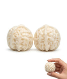 2Pcs White Wenwan Walnuts, Stress Ball, Hand Massager And Stress Balls, Portable Hand Exercise Equipment For Focus Improvement