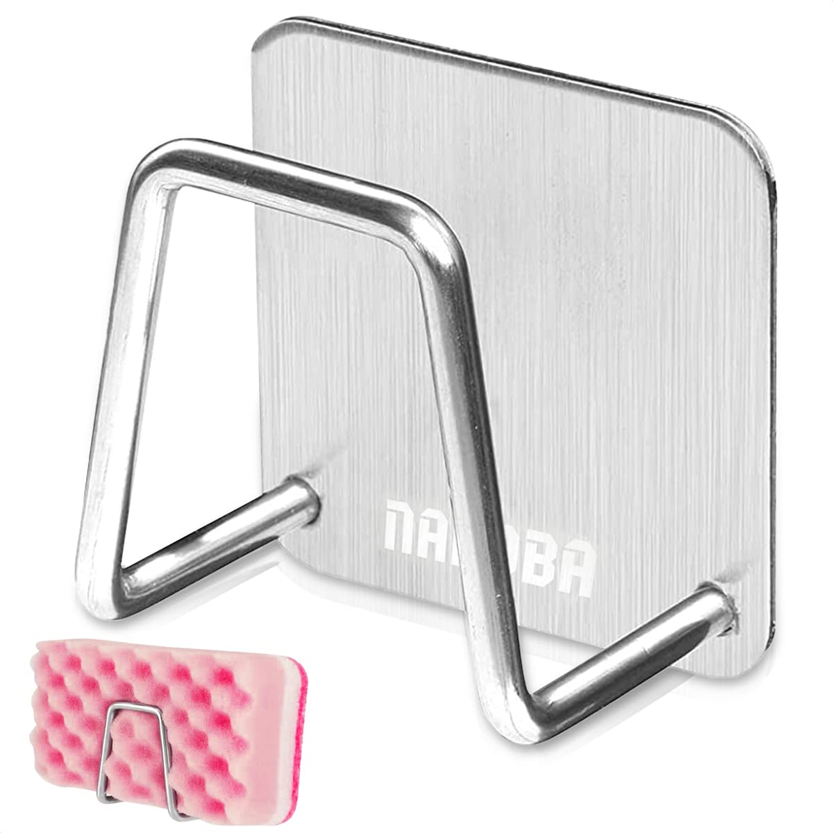 NADOBA Sink Sponge Holder for Kitchen Sink - Stainless Steel Soap Holder Kitchen Sink Accessories Dish Sponge Holder for Sink Ca