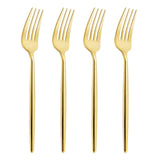 U-QE 180Pcs Gold Plastic Forks - 7.6 Inch Heavy Duty Plastic Forks, Heavyweight Gold Plastic Silverware Perfect For Parties & We