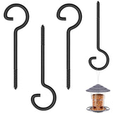 ASZUNE Screw Hooks - 6in Ceiling Hooks (4 Pcs), Ideal for Christmas Lights, Curtains, Kitchen, Plants (Indoor/Outdoor)