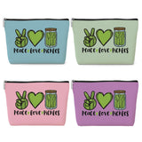 jeilink 4 Pack Pickles Makeup Bag Pickle Gifts Funny Pickle Stuff Thank You Gift for Pickles Lovers Travel Toiletry Bag Friendsh