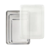 Nordic Ware Naturals 4 Piece Set - USA Made Aluminum Commercial Quality Pans for Baking or Roasting, Encapsulated Galvanized Ste