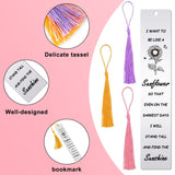 Quimoy Sunflower Gifts for Women Girls, Inspirational Gifts for Women, Sunflower Bookmark with 3 PCS Tassels for Christmas, Birt