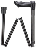 Unisex Molded Palm Grip Folding Adjustable Aluminum Folding Walking Cane 33 to 37 (Left Hand Grip, Black)
