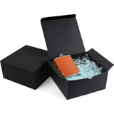 YUEFANBOX Black Gift Boxes with Lids, 8x8x4 inches, 10 Pack - Easy Assemble Bulk Boxes with Bottom Stickers for Groomsmen Propos