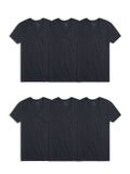 Fruit of the Loom Mens Eversoft Cotton Stay Tucked VNeck TShirt, RegularBlack6 Pack, Large