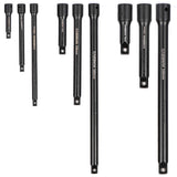 CASOMAN 9 Pieces Extension Bar Set, 1/4, 3/8 and 1/2 Drive Socket Extension, Premium Chrome Vanadium Steel with Black Phosphate 