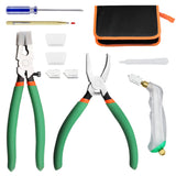 SPEEDWOX 12PCS Glass Running Pliers Breaker Grozer Pliers Glass Cutting Tool Kit with 2 Pair of Rubber Tips Oil Feed Glass Cutte