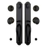 TMC Double Door Handleset with Knob Handle for Front Door in Aged Bronze (Keyed Entry Handle and Dummy Hanleset),MDHST201810B-KB