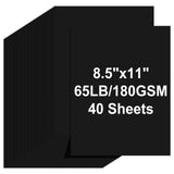 Cardstock 8.5 X 11, 40 Sheets Black Card Stock, 65lb/ 180gsm Copy Paper, Cardstock Printer Paper For Art, Painting, Invitations,