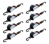Mytee Products (8 Pack) 2 x 10' Auto Retractable Ratchet Straps with Coated S Hook