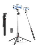 67 Selfie Stick Tripod, Cell Phone Tripod with Integrated Wireless Remote, Portable Selfie Stick for iPhone Video Recording, E