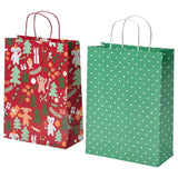 IKEA VINTER Gift bag, animal pattern/dot pattern red, 26x35 cm