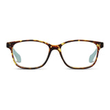 Peepers by PeeperSpecs Women's Nature Walk Soft Square Reading Glasses, Tortoise/Aqua, 49 + 3