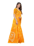 Satrani Womens Woven Cotton Blend Saree (1985St482_Turmeric Yellow)