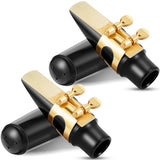 Fiada 2 Set Alto Sax Mouthpiece Kit Include 2 Gold Saxophone Mouthpieces 2 Reeds 2 Plastic Caps 2 Sax Ligatures for Prolonged Us