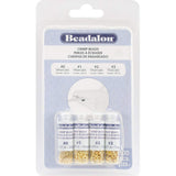 Beadalon Crimp Beads Variety Pack Sizes 0, 1, 2 & 3 600/PkgGoldPlated