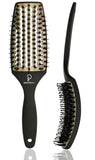 INATEKPRO Curved Vented Boar Bristle Detangler Brush - GREY | MEDIUM