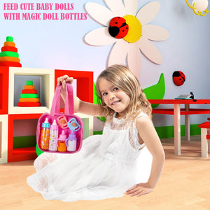 fash n kolor, My Sweet Baby Disappearing Doll Feeding Set | Baby Care 6 Piece Doll Feeding Set for Toy Stroller | 2 Milk & Juice
