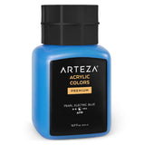 ARTEZA Acrylic Paint, A719 Pearl Electric Blue, 16.9 fl oz, 500ml Jar, Opaque, Quick-Drying, Acrylic Paints for Painting on Canv
