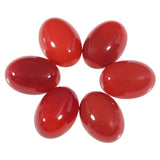 dssmboom 6 Pcs Oval Crystal Beads for Jewelry Making, Flat Back Carnelian Stone Cabochons for DIY Crafts Decoration, 13mmx18mm