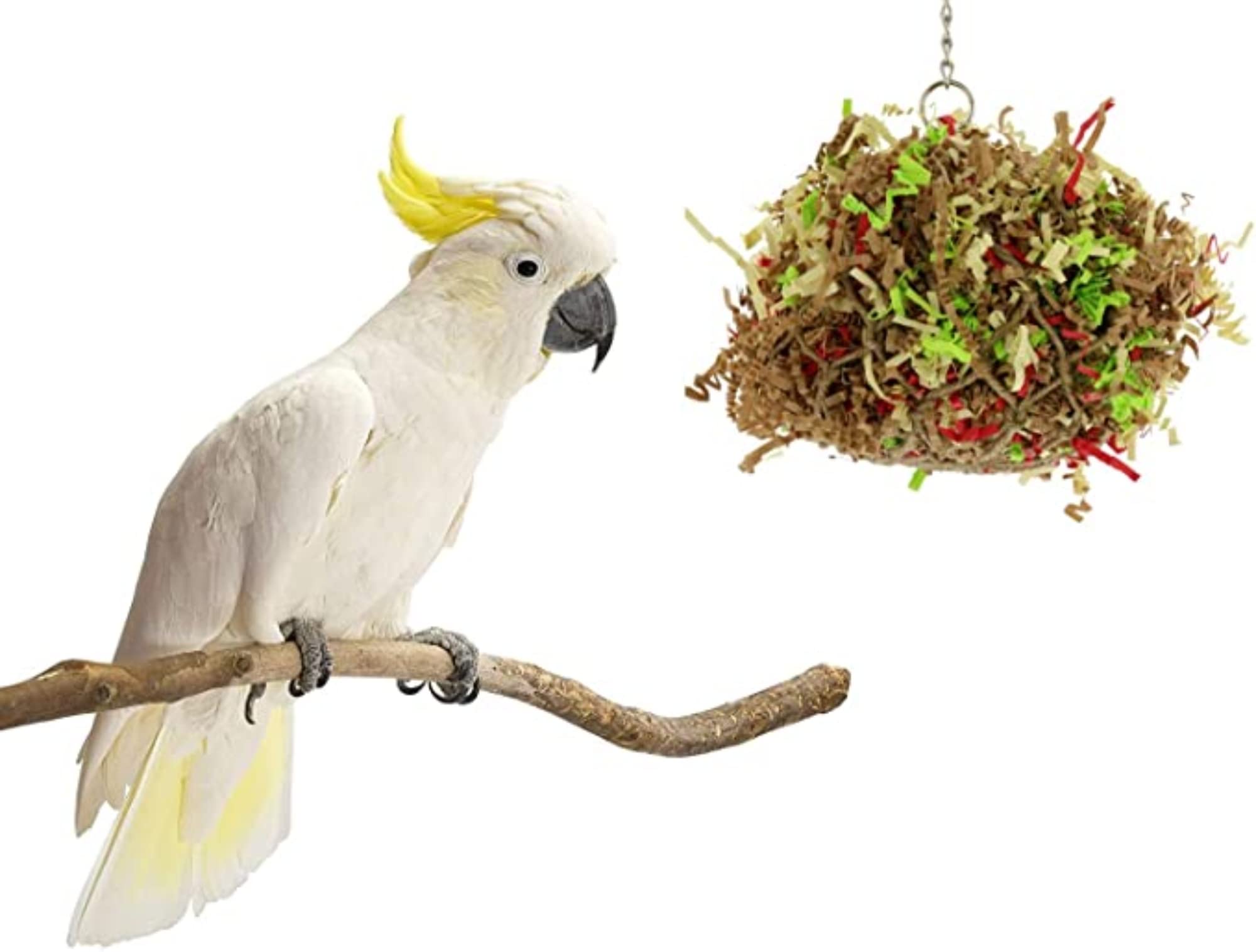 Sweet Feet And Beak Super Shredder Ball - Bird Cage Accessories To Keep Your Bird Busy Foraging For Hidden Treasures - Non-Toxic