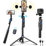 70 Auto Face Tracking Tripod for iPhone,360 Rotation Travel Selfie Stick Stand,Face Tracking Phone Tripod with Light and Remote,
