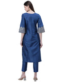 Ziyaa Women'S Art Silk Regular Kurta (Zikups3281-L_Blue_L)
