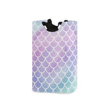 Blueangle Large Violet And Blue Mermaid Scales Laundry Basket Collapsible Oxford Fabric Laundry Hamper Foldable Clothes Laundry 