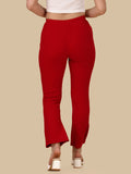 Wedani Women'S Solid Trousers Regular Slim Fit Palazzo Pants (30 Red),Red,30,Polyester,Palazzo,