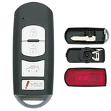 Replacement Key Fob Shell Case Fits for Mazda 3 6 8 Miata MX-5 CX-3 CX-5 CX-7 CX-9 Keyless Entry Remote Control 4 Button Pad Cov