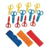 Colorations Plastic Fun Dough Scissors for Texture, Set of 12, 3 Designs, Easy Clean, Safe, Arts & Crafts, Sculpting, Clay, for 