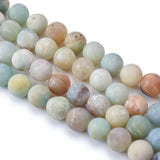 Asingeloo 10mm Matte Amazonite Gemstones Round Loose Beads for DIY Jewelry Making Frosted Stone Beads 15 (Approx. 38pcs)