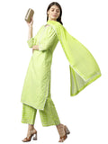 Anni Designer Women'S Polycotton Kurta With Palazzo & Dupatta (Kairav_New01_Green_Xx-Large),Green,2XL