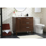 Elegant Decor Baldwin 36 Solid Wood And Mdf Bathroom Vanity In Walnut