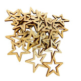Ecomistiq 30 Pieces Hollow Star Shape Unfinished Wooden Embellishment Pieces For Scrapbook Craft 40Mm|Wood Art Boards|Boards|Cra
