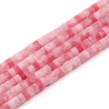 NITOPUPU 150Pcs 4 2mm Natural Pink White Jade Spacer Stone Beads for Jewelry Making Supplies, Loose Semi Flat Round Gemstone Tu