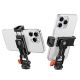 K&F Concept Metal Phone Tripod Mount, Universal Smartphone Stand with 2 Cold Shoe Mount, Adjustable Cellphone Holder for Horizon