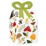 Big Dot of Happiness Wild Mushrooms Square Favor Gift Boxes Red Toadstool Party Bow Boxes Set of 12