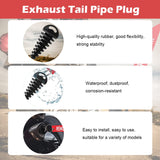 Almocn Muffler Exhaust Wash Plug 0.6-1.5 Wash Plug With Streamer For Motorcycle Bike 2 Stroke Rubber Exhaust Silencer, Black
