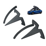 YHCDSEA for Model 3 Emblem Badge Sticker Cover, fit for Tesla Model 3 Logo Decals Accessories (Matt Black)