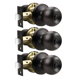 Lepushom 3 Pack Bathroom Door Knob, Door Knobs Interior Without Keys, Antique Door Knobs for Bedroom and Office, Privacy Functio