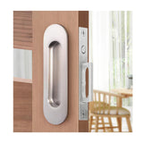 Fihatokus Pocket Door Handles,4.72 inch Recessed Flush Finger Pulls,304 Stainless Steel Pocket Door Hardware, Hidden Edge Pull w