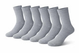 Ketkar Boys & Girls Calf Length Light Grey Plain Organic Cotton School Socks Pack Of 6 Pairs (Comfortable, Breathable & Durabl