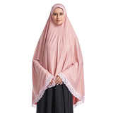 Icw Women Stretchable Jersey Jilbab Cum Prayer Khimar Hijab (Free Size) 42 Inch (Pink) For Female