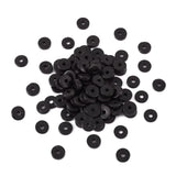 FASHEWELRY 100Pcs Flat Round Coconut Beads 12mm Dyed Donut Disc Wood Spacer Beads for DIY Bracelet Necklace Jewelry Making (Blac