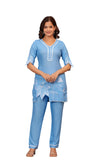 FABNEX Womens Kurta Set for Women, K-115-117, Blue, Small