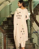 Anni Designer Women'S Cotton Blend Straight Printed Kurta With Pant & Dupatta (Bursh-Peach-Nw_M_Peach_Medium),Peach,M,,,