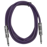 Seismic Audio - SASTSX-6 - 6 Foot TS 1/4 Guitar, Instrument, or Patch Cable Purple